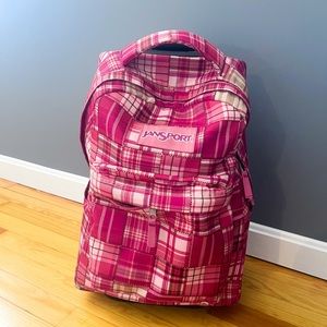 Jansport ORIGINAL Carry-ON back pack in Excellent Condition Pink-White-Fuchsia